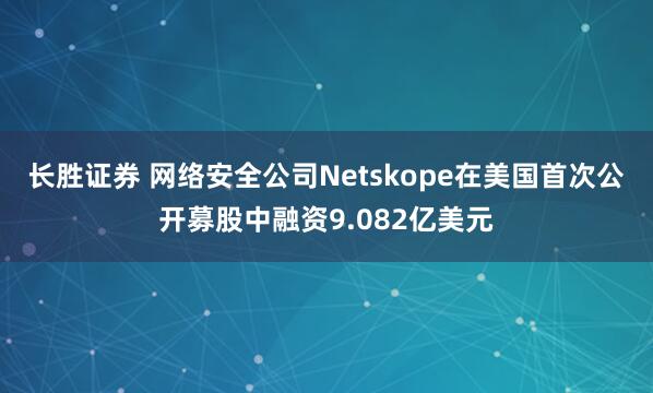 长胜证券 网络安全公司Netskope在美国首次公开募股中融资9.082亿美元