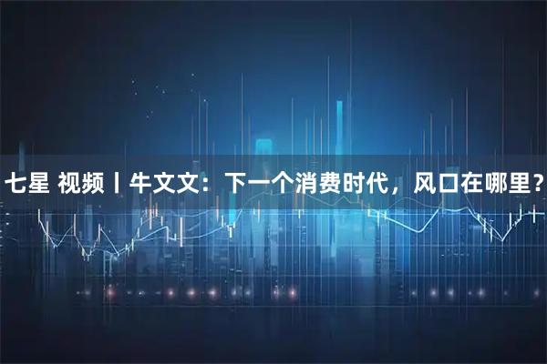 七星 视频丨牛文文：下一个消费时代，风口在哪里？