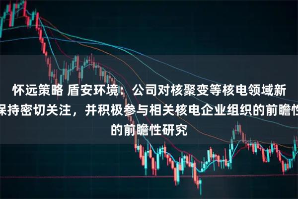 怀远策略 盾安环境：公司对核聚变等核电领域新动向保持密切关注，并积极参与相关核电企业组织的前瞻性研究